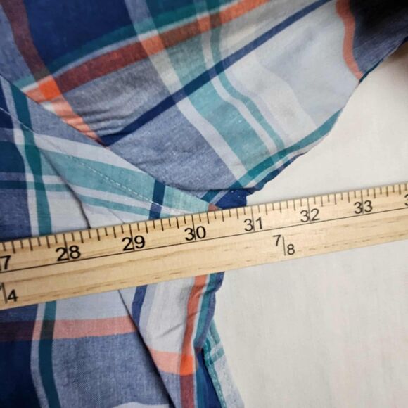 OLD NAVY Men's Cotton/Spandex Plaid Button Down Shirt 4XL Tall Built in Flex - Picture 4 of 6